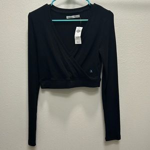 Abercrombie and Fitch Long Sleeves Ribbed Crop Top